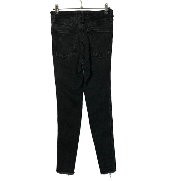 Free People We the Free Black High Rise Raw Hem Skinny Jeans 28 - Picture 3 of 5